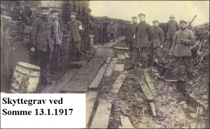 Skyttegrav ved Somme 1917